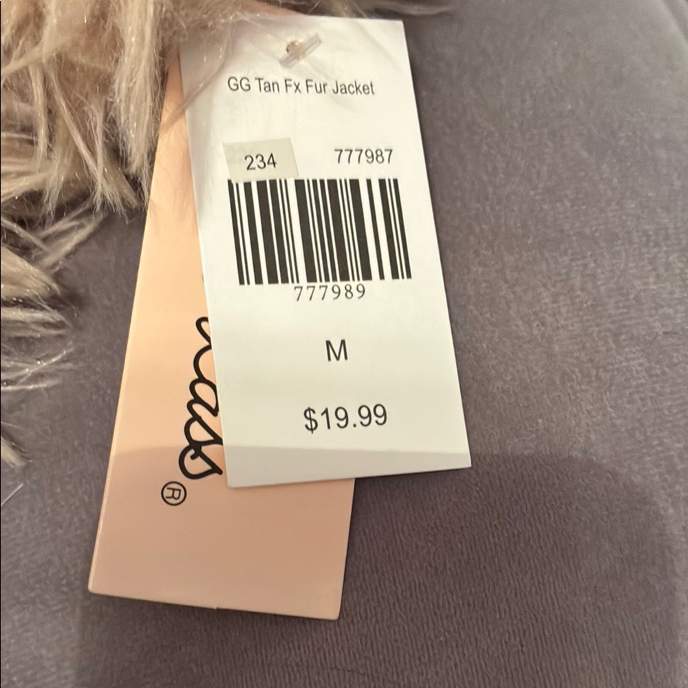 Little Lass Tan Teddy Jacket - Picture 4 of 6